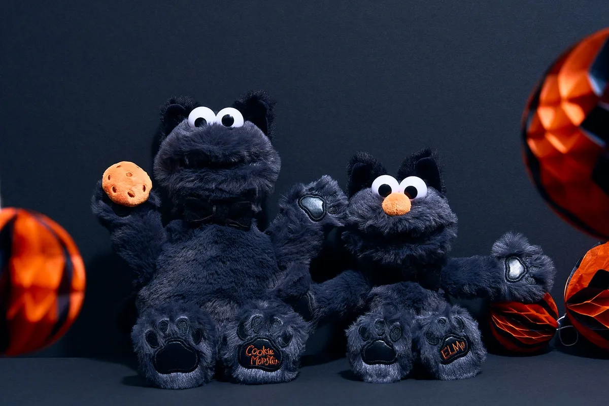 ブラックエルモ ブラッククッキーモンスター ぬいぐるみS